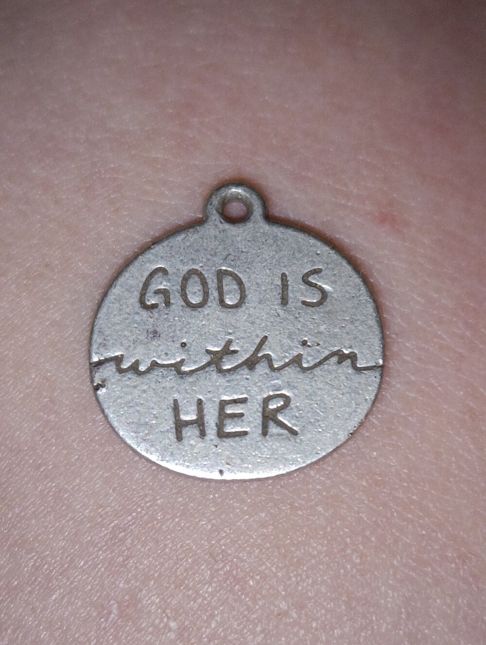 James Avery Double-sided Charm 'God Is Within Her' + 'She Will Not Fall'